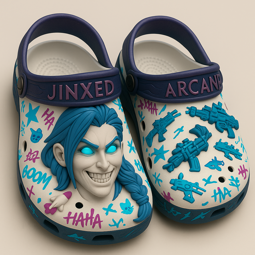3D Sculpted Jinx Face Crocs (Deluxe Edition)