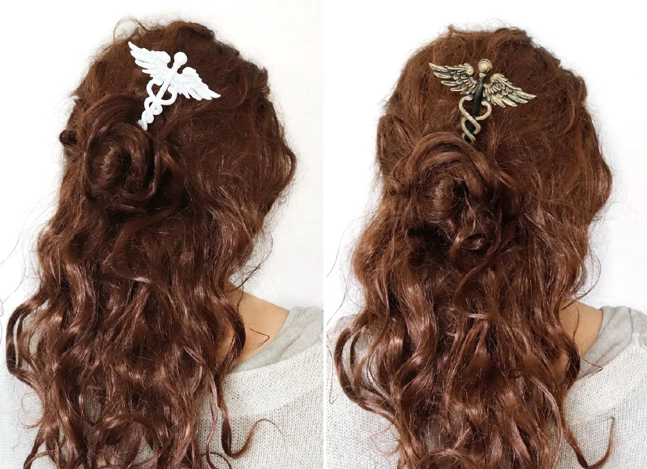 caduceus hair pin