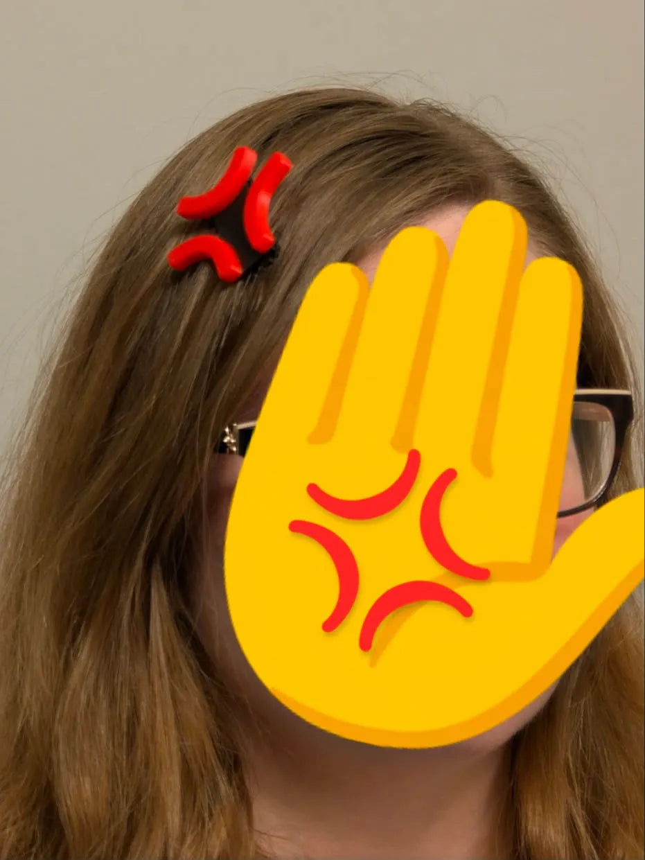 Anger symbol emoji hair clip