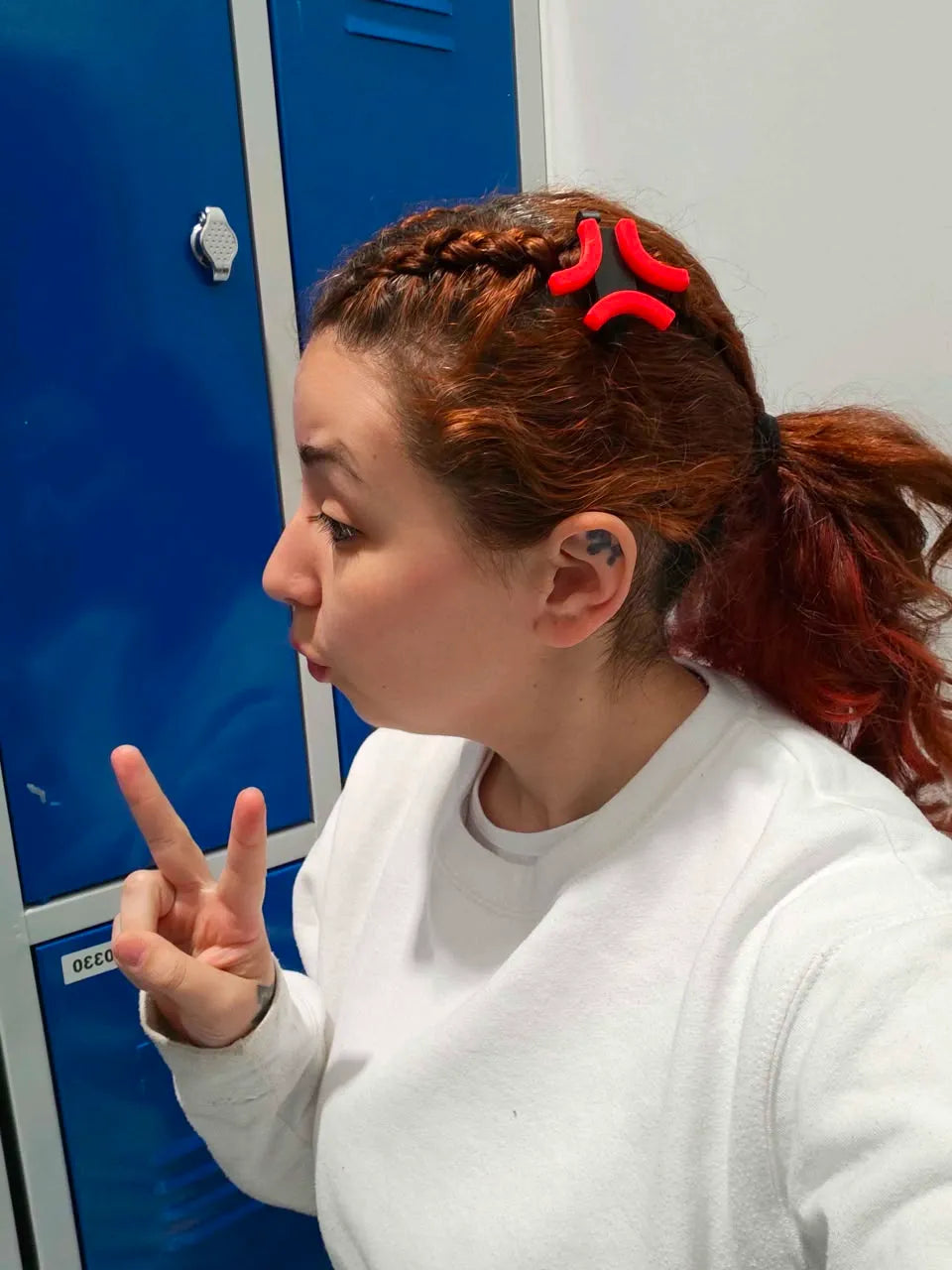 Anger symbol emoji hair clip