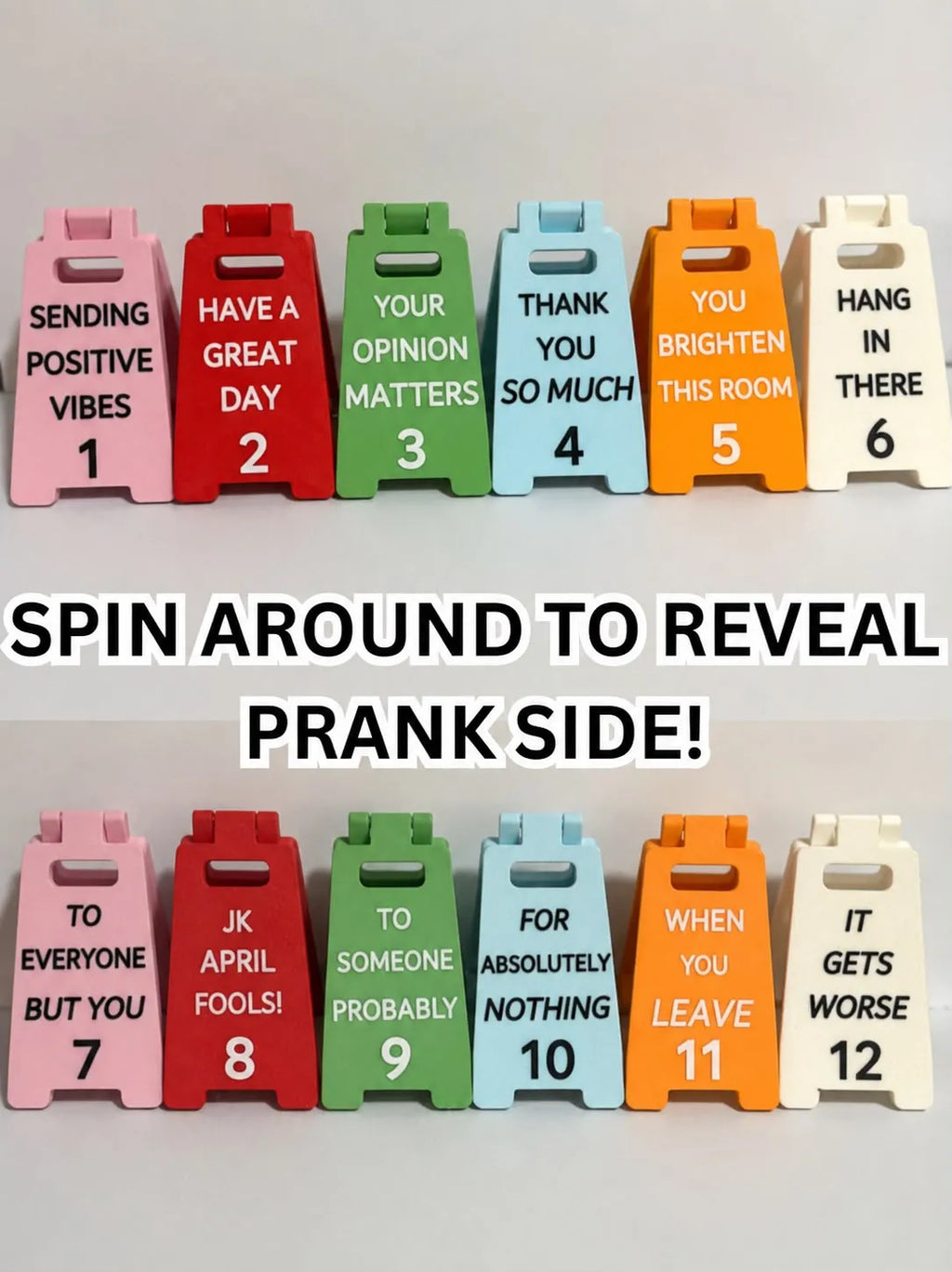 Mini prank desk signs