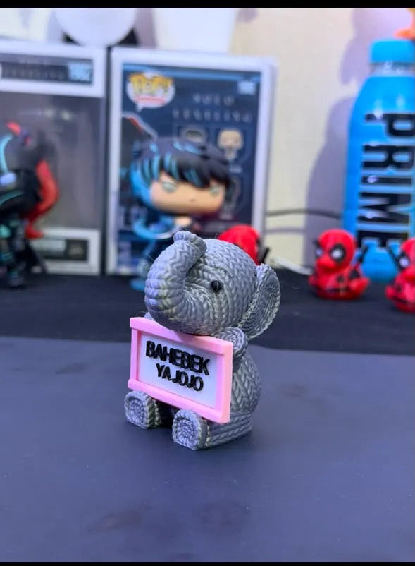 Mini elephant sign holder