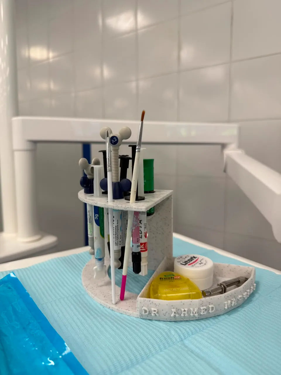 Dental composite holder with name