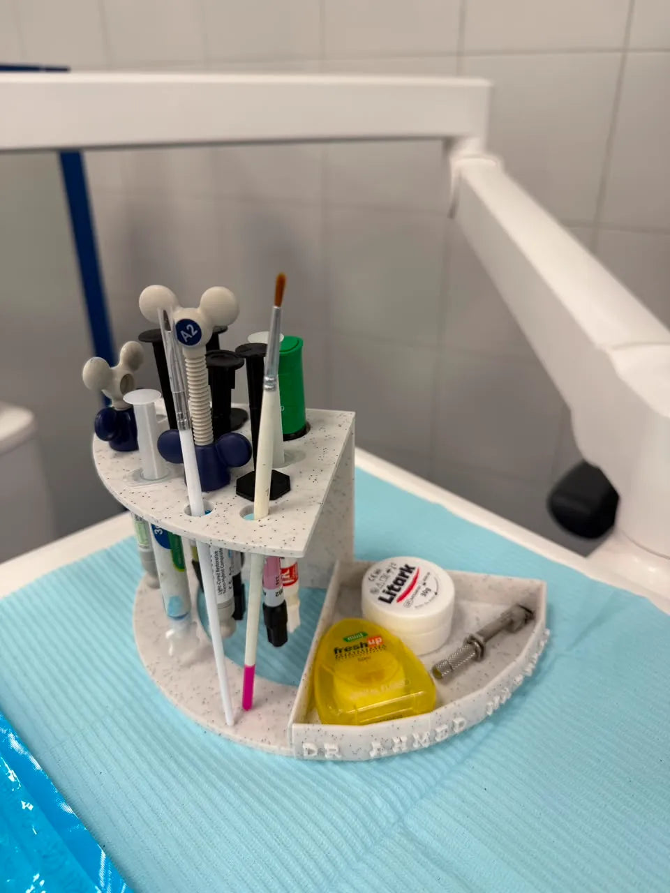 Dental composite holder with name