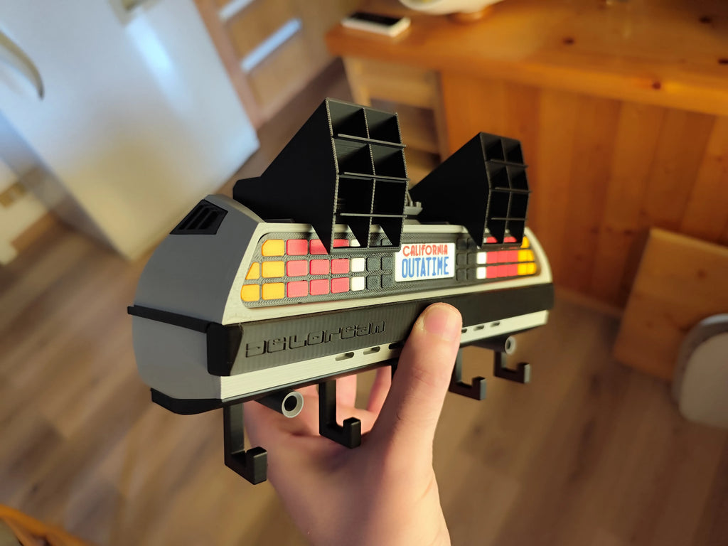 Delorean from back to the future movie wall art and keychain holder
