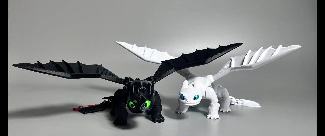 Toothless / light fury flexi articulate dragon