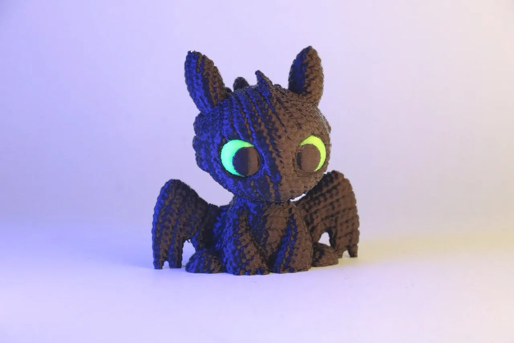 Knitted mini toothless/light fury dragon figure