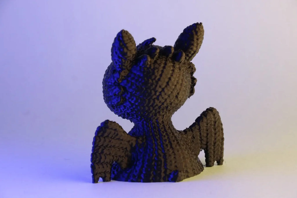 Knitted mini toothless/light fury dragon figure