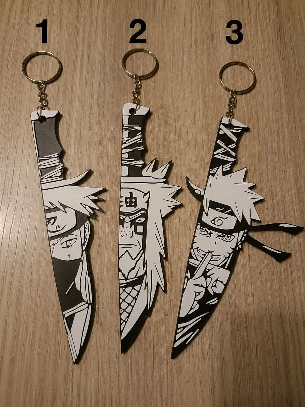 Naruto-Jiraiya-kakashi keychains
