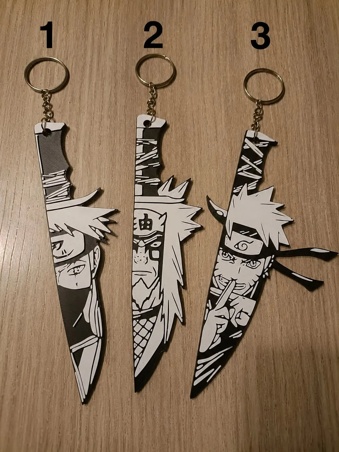 Naruto-Jiraiya-kakashi keychains