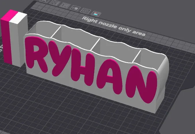 Customizable name desk organizer