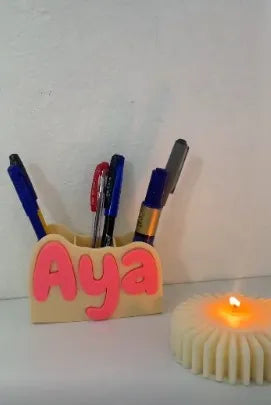 Customizable name desk organizer