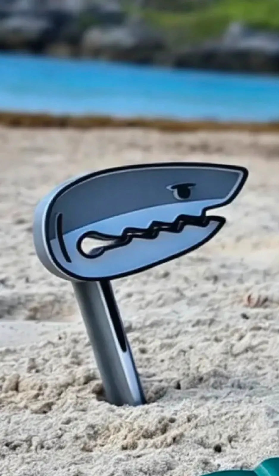Shark beach towel holder