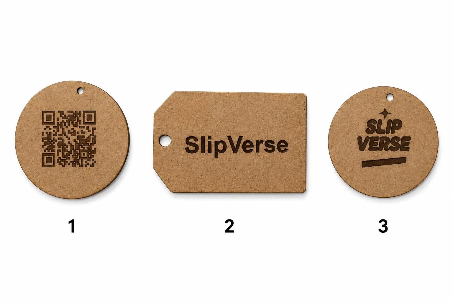 Laser emgraved wooden keychain or label