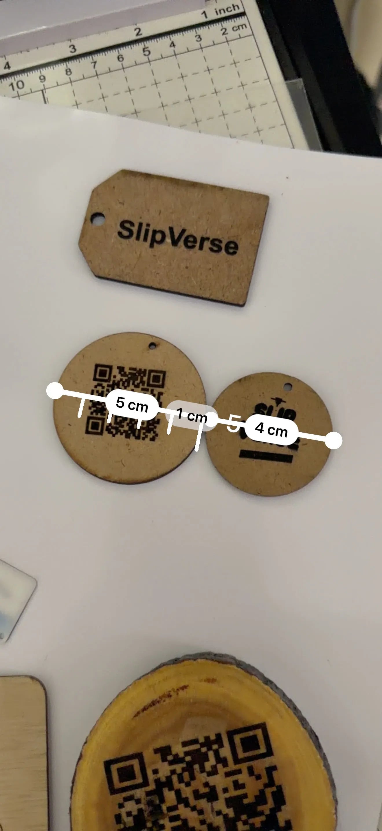 Laser emgraved wooden keychain or label