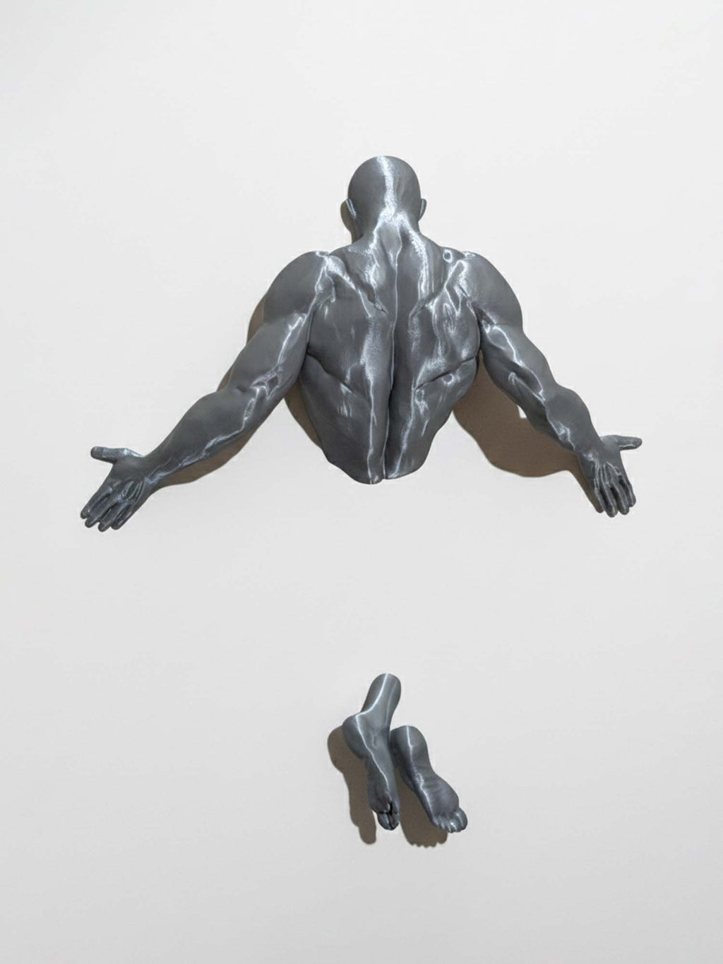 Man pushing wall