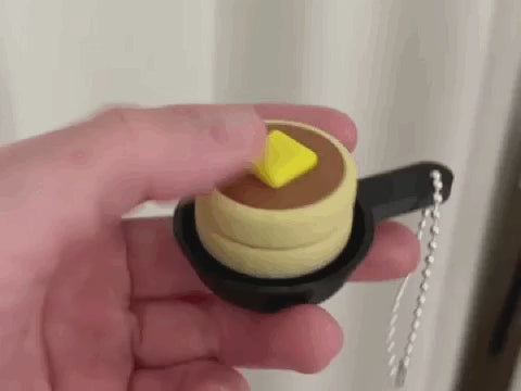 Pancake fidget clicker keychain