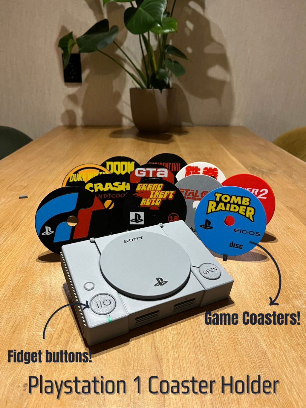 PlayStation 1 Console + Games Coasters