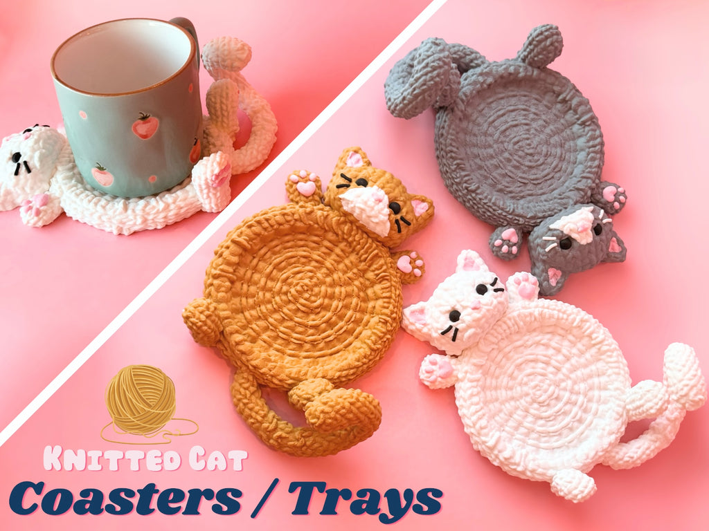 Knitted Cat Coaster